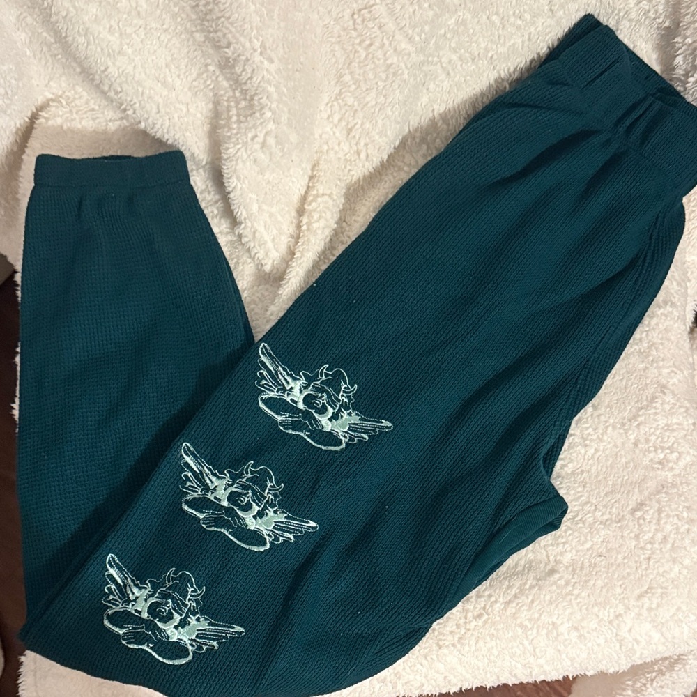 Boys Lie Teal Joggers with Angel Design